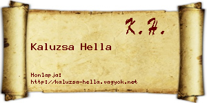 Kaluzsa Hella névjegykártya